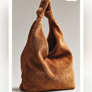Anthropologie The Love Knot Slouchy Bag: Sherpa Fleece Edition